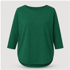 T-shirt da donna <span class=keywords><strong>verde</strong></span> <span class=keywords><strong>smeraldo</strong></span> girocollo a maniche a tre quarti vestibilità comoda WTS-0027 - Product Image 1