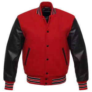 Chaqueta universitaria de béisbol de manga larga unisex personalizada al por mayor, de lana/poliéster, diseño de invierno para venta en línea - Product Image 1
