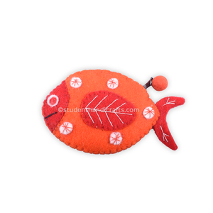 Sacs à bandoulière faits main pour femmes, élégants, en feutre de laine, design pochette poisson, fermeture éclair, origine Népal - Product Image 3
