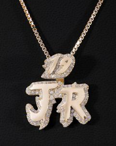 Pendentif de nom en lettres 19-JR en argent sterling 925, style hip-hop de luxe, diamant moissanite, pour hommes et femmes - Product Image 1