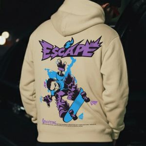 Vente en gros de sweats à capuche pour hommes, streetwear automne-hiver, logo personnalisé, couleur personnalisée, coupe classique, 100% coton, respectueux de l'environnement - Product Image 2