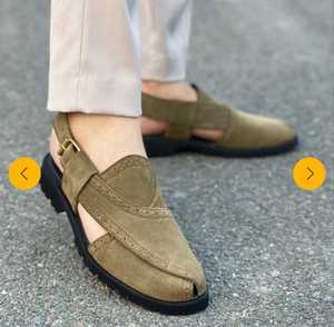Men's Olive Suede Open Toe <b>Slides</b> <b>Slip</b>-On Casual Sandals Rubber Outsole EVA Midsole Summer Breathable Solid Style - Product Image 4