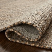 Tapis rectangulaire beige en jute tissé plat, avec envers antidérapant, style ferme, pour salon, épaisseur 0,2-0,4 po