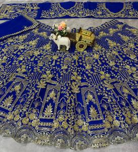 Wholesale Custom Designer Bridal Wedding Lehenga Choli, Embroidered Indian Ethnic Ghagra Choli, <b>Party</b> Wear Crop <b>Top</b> Lehenga Set - Product Image 4