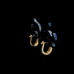 Pendientes de aro de lujo con diamantes redondos brillantes cultivados en laboratorio, elaborados en plata de ley, minimalistas, elegantes, joyería fina para mujer. - Product Image 4