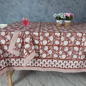 Indian Cotton Solid Multicolour Floral <b>Tablecloth</b>-Eco-Friendly Waterproof Custom Logo Hand Woven <b>for</b> Events Retail Bulk Sale - Product Image 1