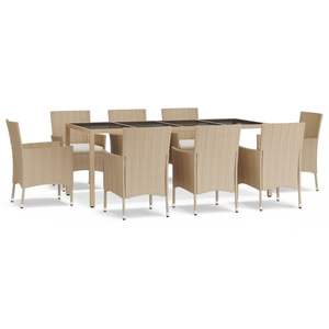 Juego de 8 Muebles de Jardín para Comedor en Color Beige - Product Image 2