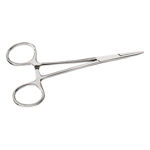 Pinza de sujeción para instrumentos de laboratorio dental, recta, ligeramente dentada, de acero inoxidable, longitud 130 mm, longitud de mandíbula recta 110 mm - Product Image 2