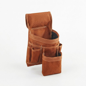 <b>Carpenter</b> <b>Tool</b> Belt With Suspenders Brown Leather Construction <b>Tool</b> Harness With Multiple Pockets For <b>Tools</b> And Equipment - Product Image 2
