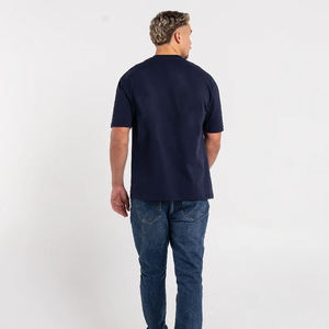 Camisetas Lisas Azul Marino Personalizadas al por Mayor de Alta Calidad para Hombre, Camisetas Unisex de Corte Holgado, Camisetas con Logotipo Personalizado - Product Image 4