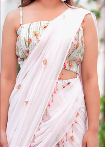 มรกต บลิง พรี เดรป เซรี คอลเลคชั่นผ้าซารีแบบดั้งเดิมที่สวยงามและกำลังเป็นที่นิยม - Product Image 4