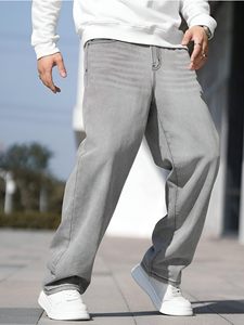 Pantalon cargo en jean délavé pour homme, taille mi-haute, coupe ample, en coton, style décontracté, pour le printemps - Product Image 5