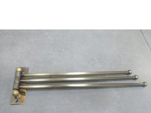 Vintage Wall Mounted Double <b>Towel</b> <b>Rail</b> Brass Finish <b>Bathroom</b> Accessories Metal Hooks And <b>Rails</b> - Product Image 5