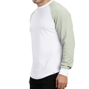 T-shirts Homme Manches Longues Raglan Oversize en Coton Premium Streetwear Col Rond Décontracté avec Manches Contrastantes – Vente en Gros - Product Image 5
