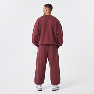 Conjunto Deportivo de Algodón para Hombre, Cuello Redondo, Manga Larga, Corte Holgado, Forro Polar, Ropa de Calle para Invierno, Bolsillos Laterales, Cierre con Cordón - Product Image 2