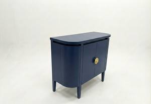 Meuble de rangement moderne en chêne, console latérale incurvée, design minimaliste, buffet compact, console arrondie, couleur marine, écologique - Product Image 5