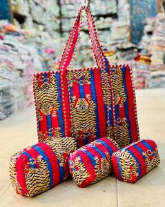 Vintage Fashion Lady Waterproof Durable Eco-Friendly Quilted Geometric Cotton Adjustable Crossbody Shoulder <b>Bag</b> Zipper Portable - Product Image 3