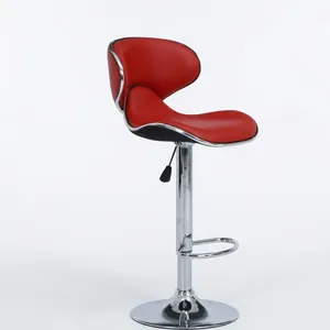 Modern Leather <b>Bar</b> <b>Stool</b> <b>Adjustable</b> Swivel Counter Chair with Chrome Base for Kitchen Cafe Home Restaurant - Product Image 4