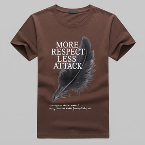 T-shirt personnalisé pour homme à imprimé plumes, mélange de coton, col rond, manches courtes, coupe oversize, décontracté, streetwear d'été - Product Image 2