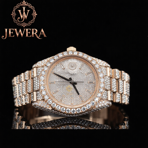 Luxury Men's Stainless Steel Analog Watch with Glass Dial Shiny Diamond Look Mechanical Auto Movement for Wedding Fashion Events - Product Image 6