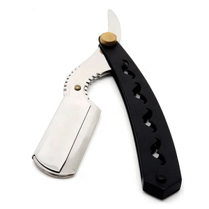 High Quality Stainless Steel Men's Shaving <b>Razor</b> Wood Handle Custom Logo Slide-Out Blade Professional Safety for Body Face Black - Product Image 4