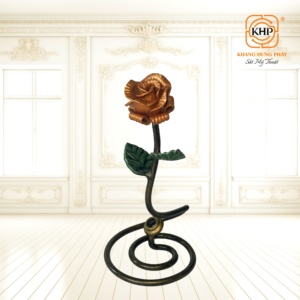 Decoración de Hierro Forjado de Alta Calidad con Recubrimiento en Polvo, Diseño de Rosa Antigua, Forjado a Mano, para el Día de la Mujer, Día de la Madre - Product Image 3