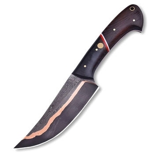 Couteau de cuisine Santoku haut de gamme en cuivre damas fait main avec manche en bois lisse pour trancher, couper en dés et hacher - Product Image 1