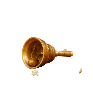 Cloche à main traditionnelle en laiton artisanale pour la prière Pooja, la décoration de table de mariage et de Diwali, à prix de gros - Product Image 3