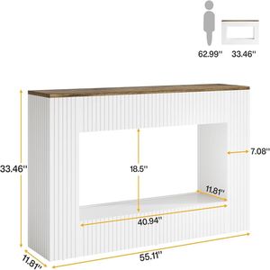 Wooden Main Control <b>Desk</b> <b>Console</b> <b>Table</b> with Storage Space Elegant Sofa <b>Table</b> and Foyer <b>Table</b> for Entrances - Product Image 5