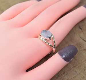 Wholesale 925 Sterling Silver Rainbow Moonstone <b>Ring</b> Handmade Natural Gemstone June Birthstone Bohemian <b>Statement</b> <b>Ring</b> - Product Image 4