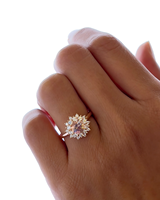Bague de fiançailles fantaisie en Moissanite ronde taille brillant 1,65 carat, plaquée rhodium, monture à griffes en or rose Christian