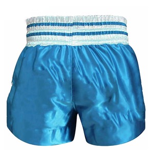 Shorts de boxe unisexes en satin avec ceinture élastique, logo sur le devant, coupe classique, vêtements de sport pour adultes - Product Image 2