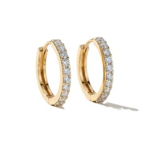 Lab Diamond Hoop <b>Earrings</b> 925 Sterling <b>Silver</b> 18K <b>Solid</b> Gold Elegant Fine Hoop <b>Earring</b> Jewelry Minimalist Diamond Hoop <b>Earrings</b> - Product Image 4