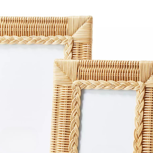 Cadre photo artisanal en rotin naturel écologique très demandé, avec articles de décoration intérieure - Product Image 6