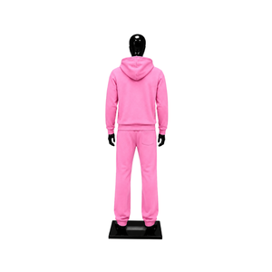 Conjunto Deportivo Rosa para Hombre: Sudadera con Cremallera Completa y Pantalones de Chándal de Pierna Recta, Ropa Deportiva Casual Lisa, Traje de Jogging, Venta al por Mayor, Ropa Deportiva Personalizada - Product Image 2