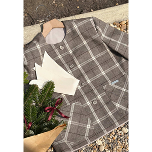 Chaqueta Elegante a Cuadros para Mujer, con Cuello en Contraste Desmontable, Manga Larga, Estilo Shacket, Otoño Invierno, Diseño Personalizado SELENE - Product Image 5