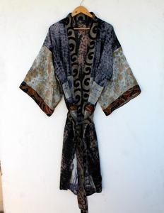 Kimono Tie & Dye de nueva llegada | Kimono Ombre Dye | Ropa de salón de Albornoz | Bata de noche de algodón | Kimono de playa - Product Image 4