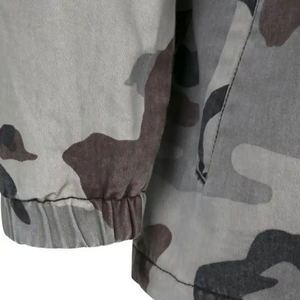 Grey <b>Camo</b> Pattern Utility Style Coach <b>Jacket</b> Snap Button Front Lightweight Nylon Fabric Outdoor Streetwear Gear - Product Image 5