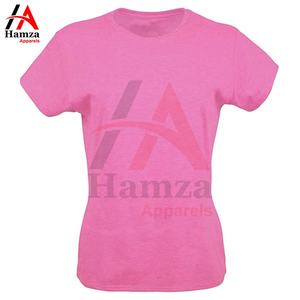 T-shirt solide de haute qualité femmes col rond 100% coton sur mesure respirant porter un t-shirt uni par Hamza Apparels - Product Image 4