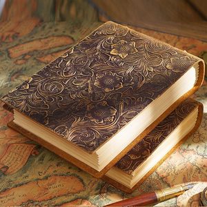 Leather Bound Sewing Binding A5 Cute <b>Floral</b> Embossed Travel Diary Journal Gift <b>Notebook</b> - Product Image 3