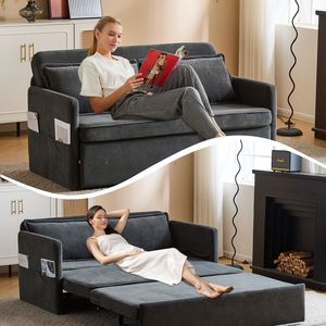 Canapé-lit convertible 3-en-1 pour adulte avec table pliante pratique et port USB Type-C, fauteuil-lit escamotable - Product Image 4