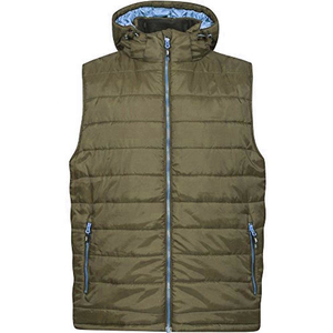 <b>Men's</b> <b>Black</b> Hooded Quilted <b>Vest</b> Windproof Casual Outerwear Polyester Wadding Zipper Closure Solid Color Regular Length 2026 - Product Image 5