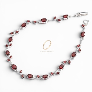 Pulsera de Cadena de Enredadera Roja con Tulipán de Circones Bañada en Plata de 18K, Joyería de Latón con Piedras para Mujer, Regalo de Aniversario, Tendencia Viral - Product Image 2