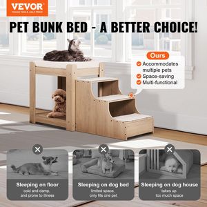 Cama multinivel para mascotas con escaleras, plataforma elevada para ventana para perros/gatos, tumbona para un descanso cómodo. - Product Image 2