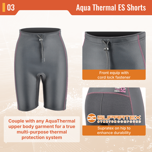 Pantalones Cortos Térmicos de Forro Polar Acuático para Mujer, Cintura Alta con Cordón Ajustable, Neopreno Supratex, Pantalones Térmicos de Neopreno para Buceo, Surf, SUP, OEM/ODM - Product Image 4