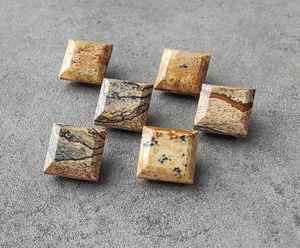 บิสกิตแจสเปอร์ทรงสี่เหลี่ยมธรรมชาติ คุณภาพการเจียระไนแบบเหลี่ยมคม  จิวเวลรี่พลอยหลวมที่ผ่านการปรับขนาดแล้ว - Product Image 6