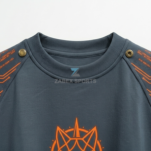 เสื้อยืดโอเวอร์ไซส์แขนสองชั้นสำหรับผู้ชาย OEM ODM แบบสั่งทำพิเศษ เนื้อผ้าหนา 100% คอตตอน พรีเมียม สตรีทแวร์ สวมใส่สบายทรงหลวม - Product Image 3