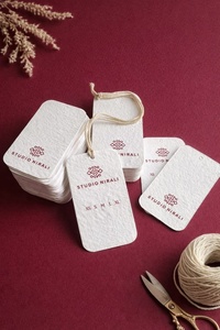 Premium Handmade Paper Personalized Hang Tags for Boutique Customized Size and Shapes Paper Hangtags Clothing Product and Retail - Product Image 2