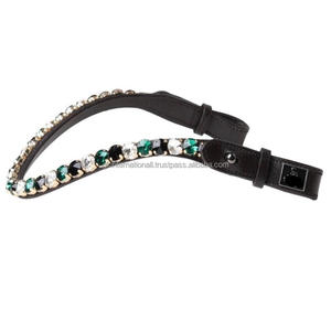 Fabricantes mayoristas de cristales de alta calidad, diademas decorativas de cuero genuino para caballos, para exportación. - Product Image 1