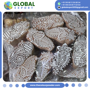 Bloques de Madera Hechos a Mano con Diseños Florales y Paisley Impresos con Henna, 4 Variantes de Tamaño, Certificación FDA, Empaque a Granel, para Manualidades y Impresión con Bloques - Product Image 5